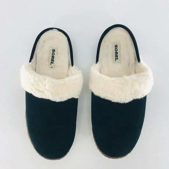 Sorel Women's Nakiska Suede Slide Slippers in Black Size 12 - Picture 6 of 6